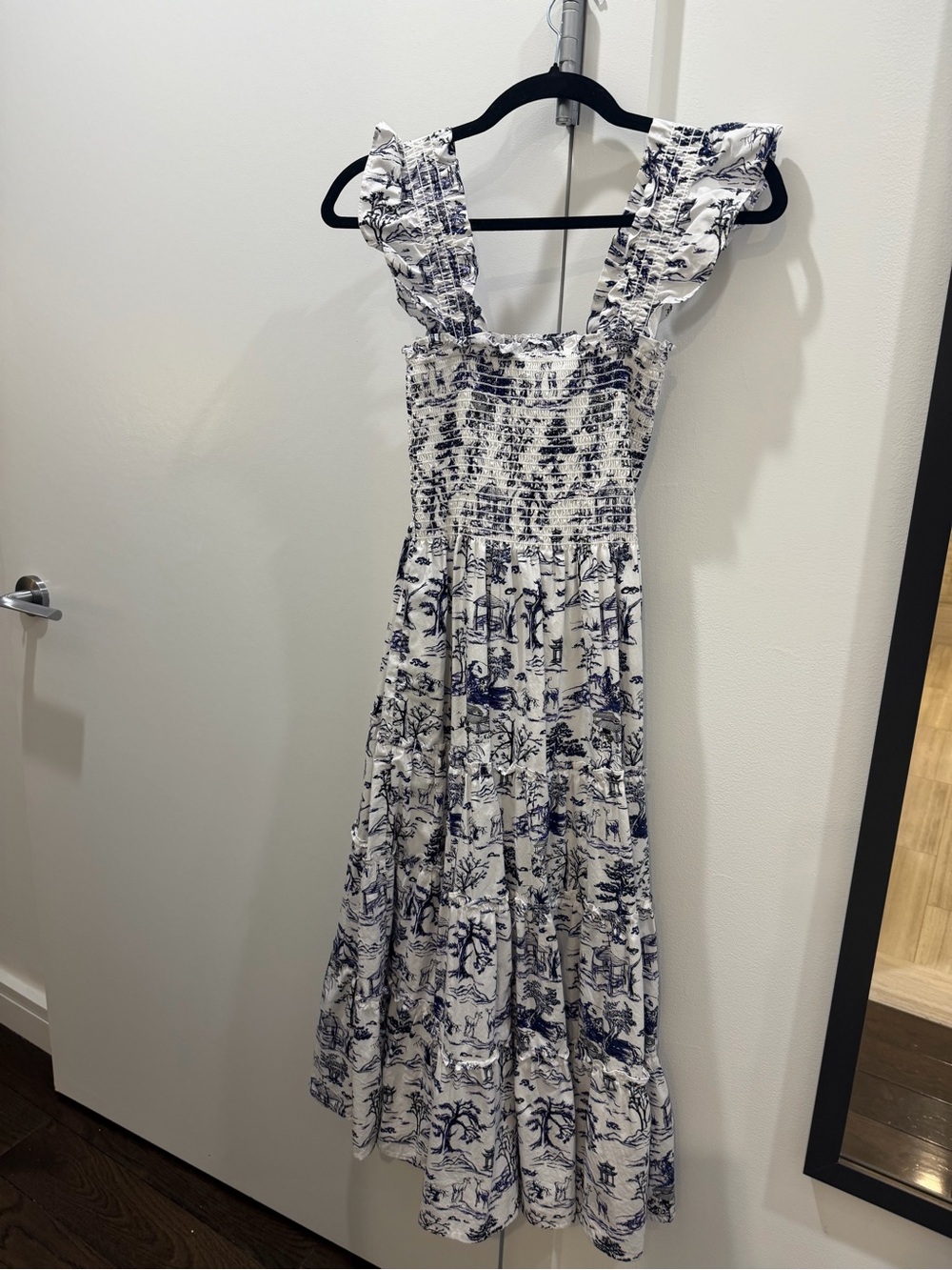 Aqua calypso tiered smocked dress size small - Picture 2 of 5